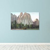 Het Uitzicht Meadows van de kathedraal van Rocks Canvas Afdruk (Insitu (Houten vloer))