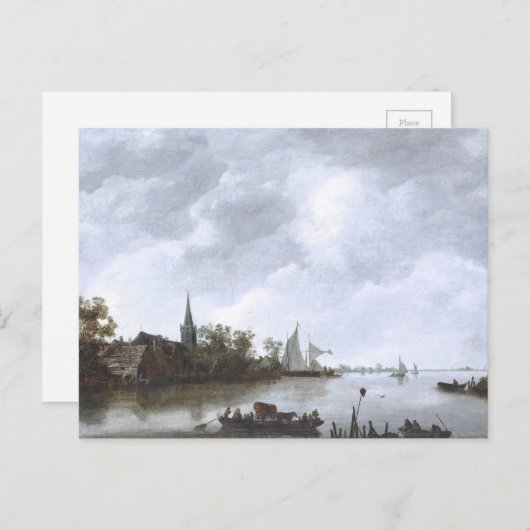 Het Uitzicht met een dorpskerk Briefkaart (Voorkant / Achterkant)