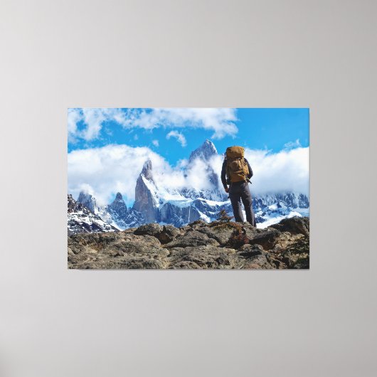 Het uitzicht op Mount Fitzroy vanaf het uitkijkpun Canvas Afdruk (Voorkant)