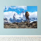 Het uitzicht op Mount Fitzroy vanaf het uitkijkpun Canvas Afdruk (Insitu (Houten vloer))