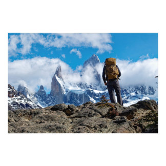 Het uitzicht op Mount Fitzroy vanaf het uitkijkpun Foto Afdruk