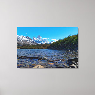 Het uitzicht op Mount Fitzroy vanuit Laguna Capri Canvas Afdruk
