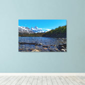 Het uitzicht op Mount Fitzroy vanuit Laguna Capri Canvas Afdruk (Insitu (Houten vloer))