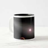 Het uitzicht uit de omgeving tweekleurige koffiemok (Voorkant links)