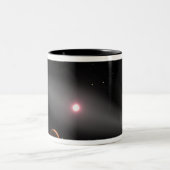 Het uitzicht uit de omgeving tweekleurige koffiemok (Center)