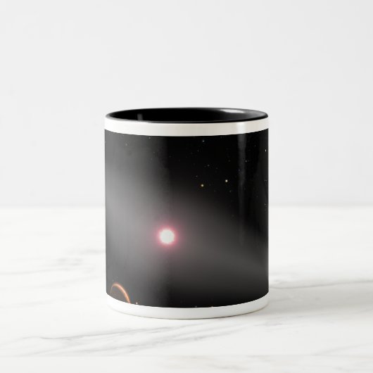 Het uitzicht uit de omgeving tweekleurige koffiemok (Center)