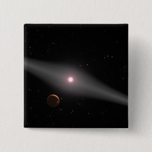 Het uitzicht uit de omgeving vierkante button 5,1 cm