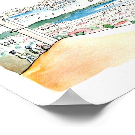 Het Uitzicht uit Fremont, Californië Poster (Hoek)