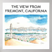 Het Uitzicht uit Fremont, Californië Poster (Voorkant)