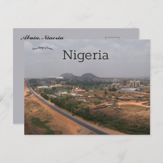 Het Uitzicht van Abuja Nigeria Briefkaart (Voorkant / Achterkant)