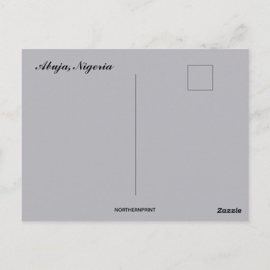 Het Uitzicht van Abuja Nigeria Briefkaart (Achterkant)