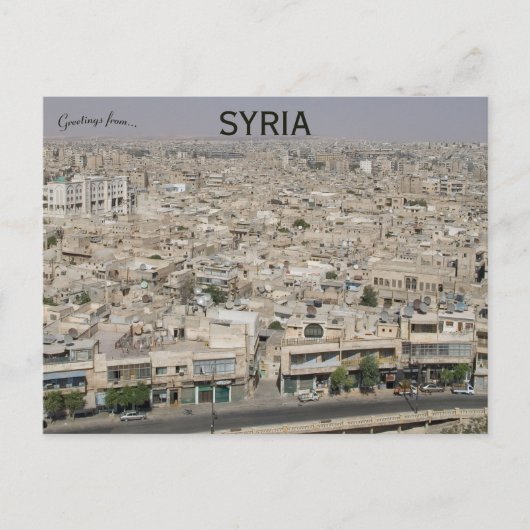 Het Uitzicht van Aleppo in Syrië Briefkaart (Voorkant)