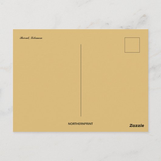 Het Uitzicht van Beiroet in Libanon Briefkaart (Achterkant)