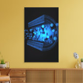 Het uitzicht van bloedcellen in een slagader snijd canvas afdruk (Insitu (Woonkamer))
