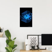 Het uitzicht van bloedcellen in een slagader snijd poster (Thuiskantoor)