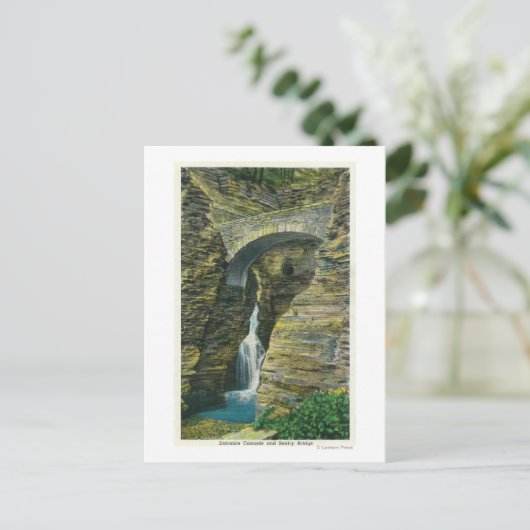 Het Uitzicht van de Brug van de ingang Cascade en Briefkaart (Staand voorkant)