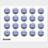 Het Uitzicht van de heuvels en de rook Clouds_ Ronde Sticker (Vel)