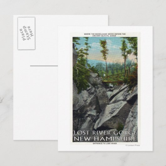 Het Uitzicht van de ingang van een Oude Glaciale G Briefkaart (Voorkant / Achterkant)