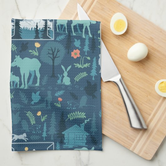 Het Uitzicht van de keukenhanddoek van Alaskan Win (Quarter Fold)