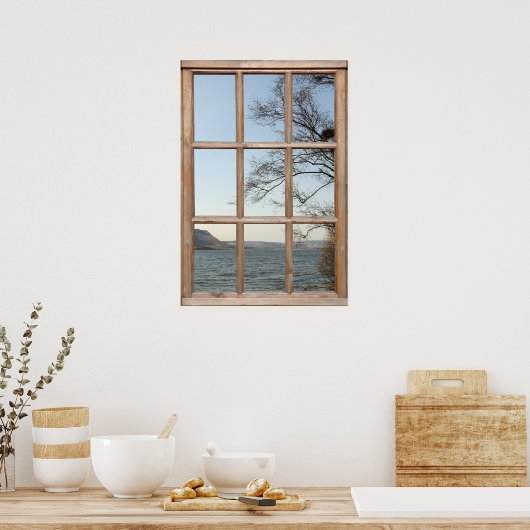 Het Uitzicht van de lach van een Venster Poster (Keuken)