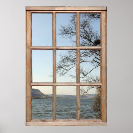 Het Uitzicht van de lach van een Venster Poster