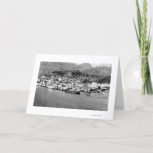Het Uitzicht van de lucht van Ketchikan, de Foto Kaart