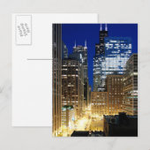 Het uitzicht van de nacht van cityscape van briefkaart (Voorkant / Achterkant)