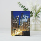 Het uitzicht van de nacht van cityscape van briefkaart (Staand voorkant)
