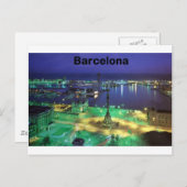 Het Uitzicht van de Nacht van Spanje Barcelona Briefkaart (Voorkant / Achterkant)