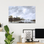 Het Uitzicht van de rivier met een Kerk van het Poster (Thuiskantoor)