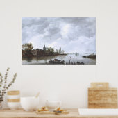 Het Uitzicht van de rivier met een Kerk van het Poster (Keuken)