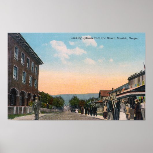 Het Uitzicht van de stad van BeachSeaside, OF Poster (Voorkant)