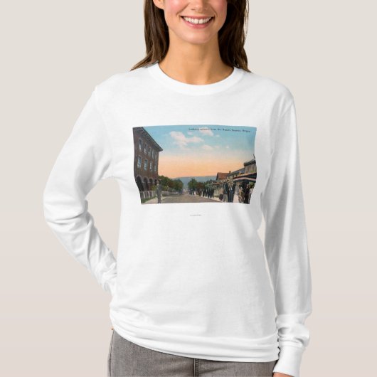 Het Uitzicht van de stad van BeachSeaside, OF T-shirt (Voorkant)