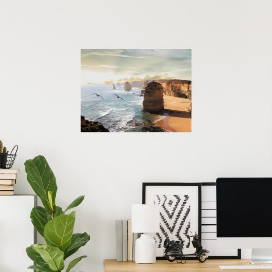 Het uitzicht van de Twelve Apostles Australië Post Poster (Thuiskantoor)