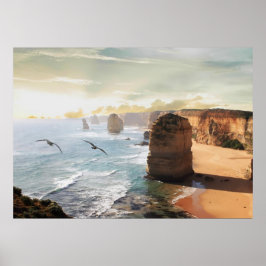 Het uitzicht van de Twelve Apostles Australië Post Poster