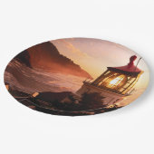 Het Uitzicht van de vuurtoren Papieren Bordje (Gekanteld)