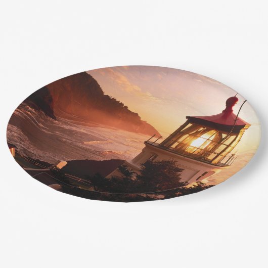 Het Uitzicht van de vuurtoren Papieren Bordje (Gekanteld)