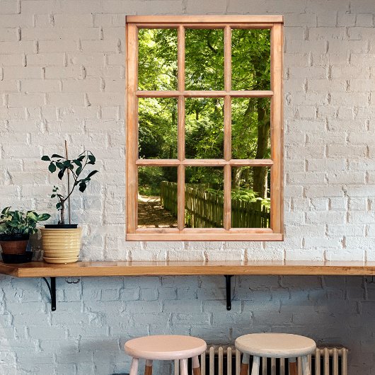 Het Uitzicht van de Weg van Woodland van een Venst Poster