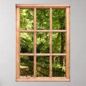 Het Uitzicht van de Weg van Woodland van een Venst Poster (Voorkant)