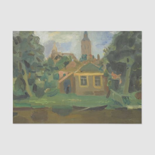 Het Uitzicht van een dorp – Else Berg Tissuepapier (Voorkant)