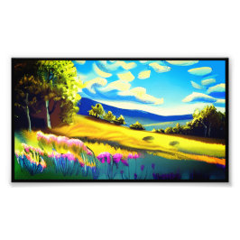 Het Uitzicht van het berglandschap Foto Afdruk