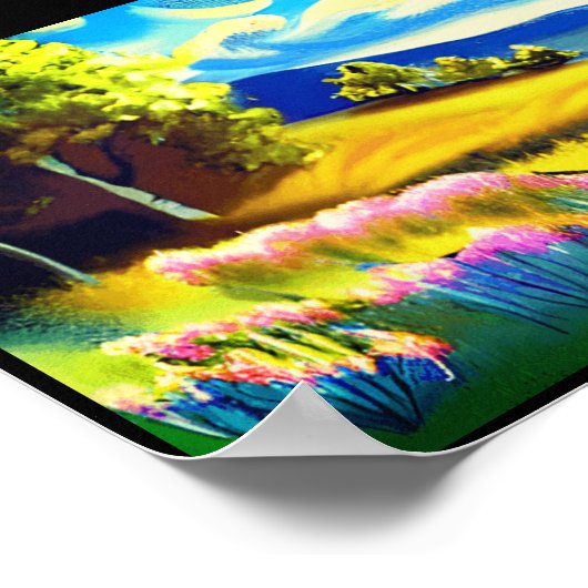 Het Uitzicht van het berglandschap Poster (Hoek)