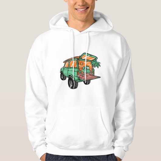 Het Uitzicht van het strand in de Illustrator van  Hoodie (Voorkant)