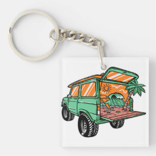 Het Uitzicht van het strand in de Illustrator van  Sleutelhanger