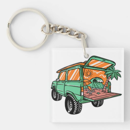 Het Uitzicht van het strand in de Illustrator van Sleutelhanger (voorkant)