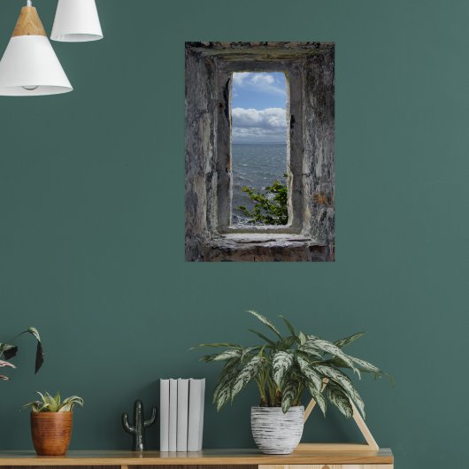Het Uitzicht van het zee Effect van een Venster va Poster (Woonkamer 1)