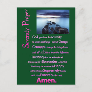 Het Uitzicht van het Zee Serenity Prayer Briefkaart
