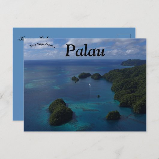 Het Uitzicht van Kokor Palau Briefkaart (Voorkant / Achterkant)