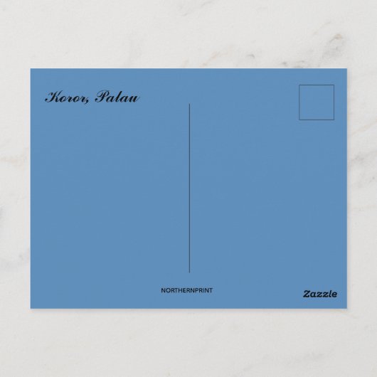 Het Uitzicht van Kokor Palau Briefkaart (Achterkant)