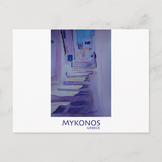 Het Uitzicht van Mykonos Griekenland met Stairs Briefkaart (Voorkant)